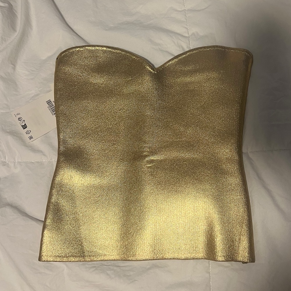 Zara gold bustier top